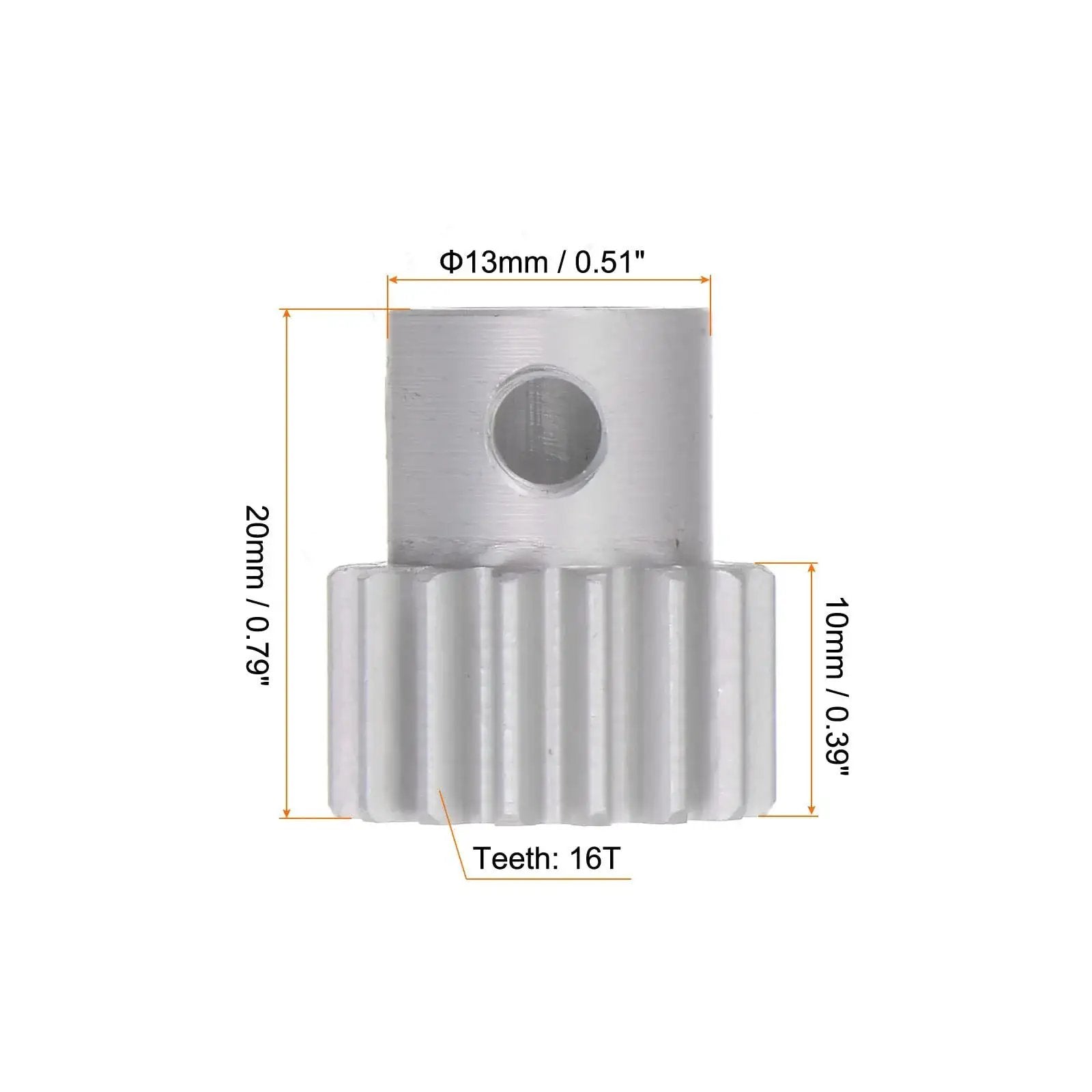 Step Spur Gear 16T 6mm Bore Aluminum Alloy Motor Gear For RC Car And Gearbox Replacement Parts