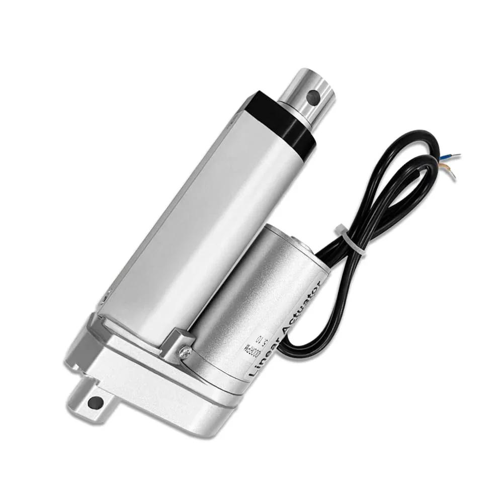 2 Inch Stroke 12V Electric Linear Actuator By Aflle 225 Lbs Load Capacity IP55 Waterproof Aluminum Silver Body 6 Inch Retracted 8 Inch Extended 10 Mm Per Second Travel 50 Mm Stroke