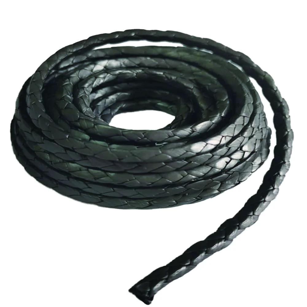 Graphitized Expanded PTFE Graphite Braided Compression Packing One Eighth Inch By One Eighth Inch Ten Feet Long, coiled view.