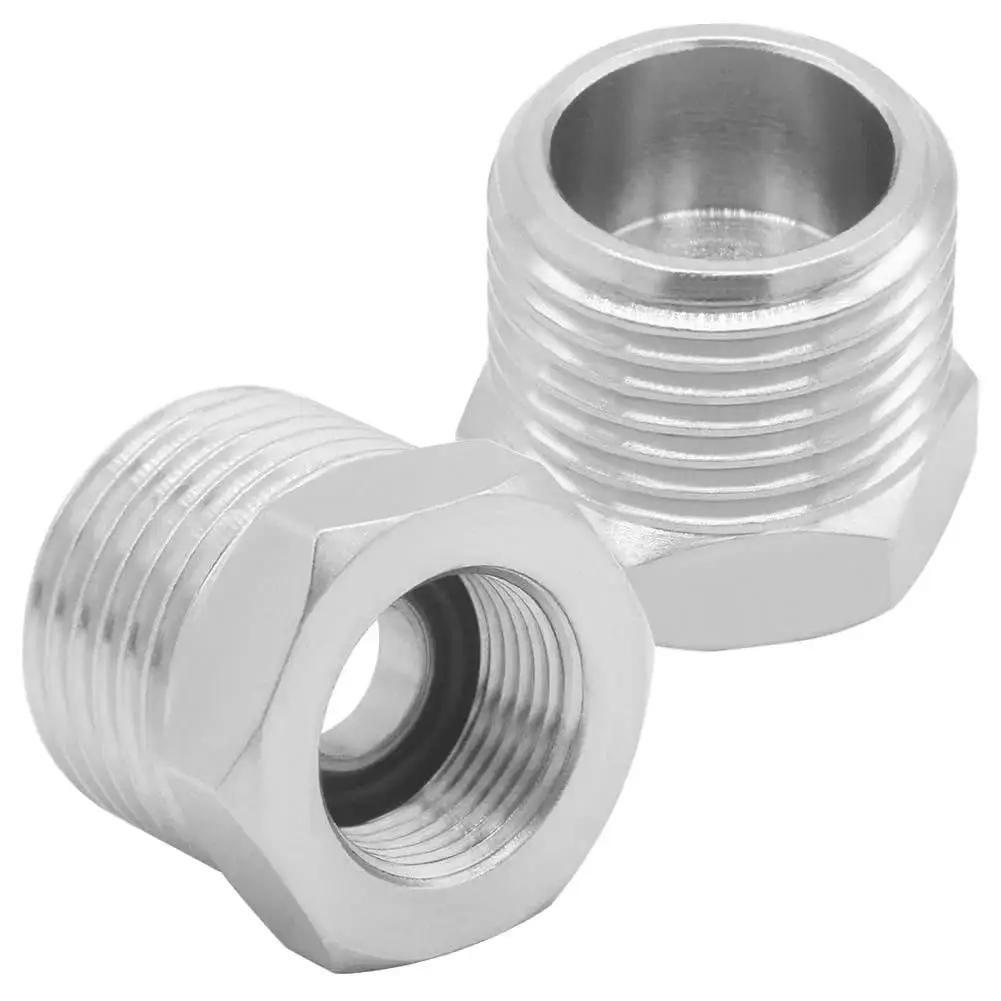 Brass Reducer Fittings One Half G Male To Three Eighths Compression Female Thread Bushing Nickel Plated Water Hose Adapter