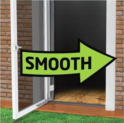 Touch N Hold Smooth Dual Door Closer System Black Heavy Duty With Touch Button Hold Open Feature shown on open door