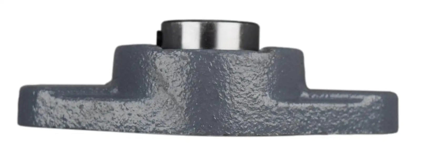 Side view of 15/16 Inch Two Bolt Flange Bearing With Set Screws UCFL205-15 with cast iron housing and grease zerk