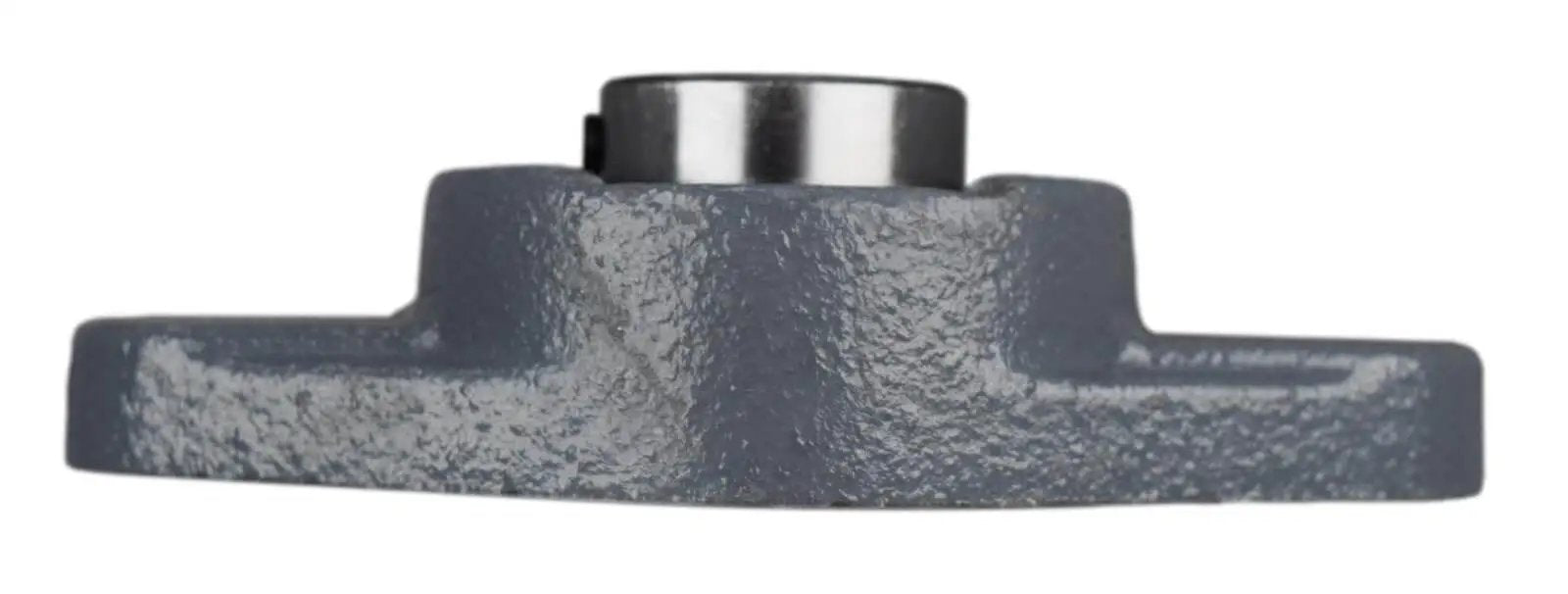 Side view of 15/16 Inch Two Bolt Flange Bearing With Set Screws UCFL205-15 with cast iron housing and grease zerk
