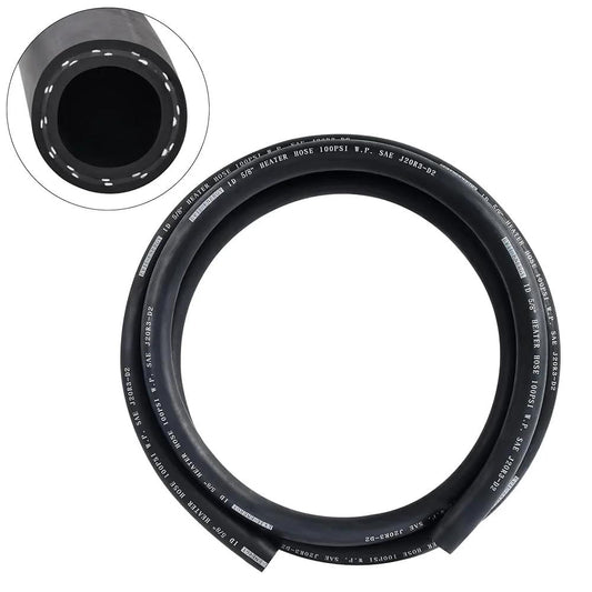 Five Eighth Inch Heater Hose For Coolant And Radiator System, Straight End, 100 PSI Working Pressure, EPDM Rubber, Black, Coiled View