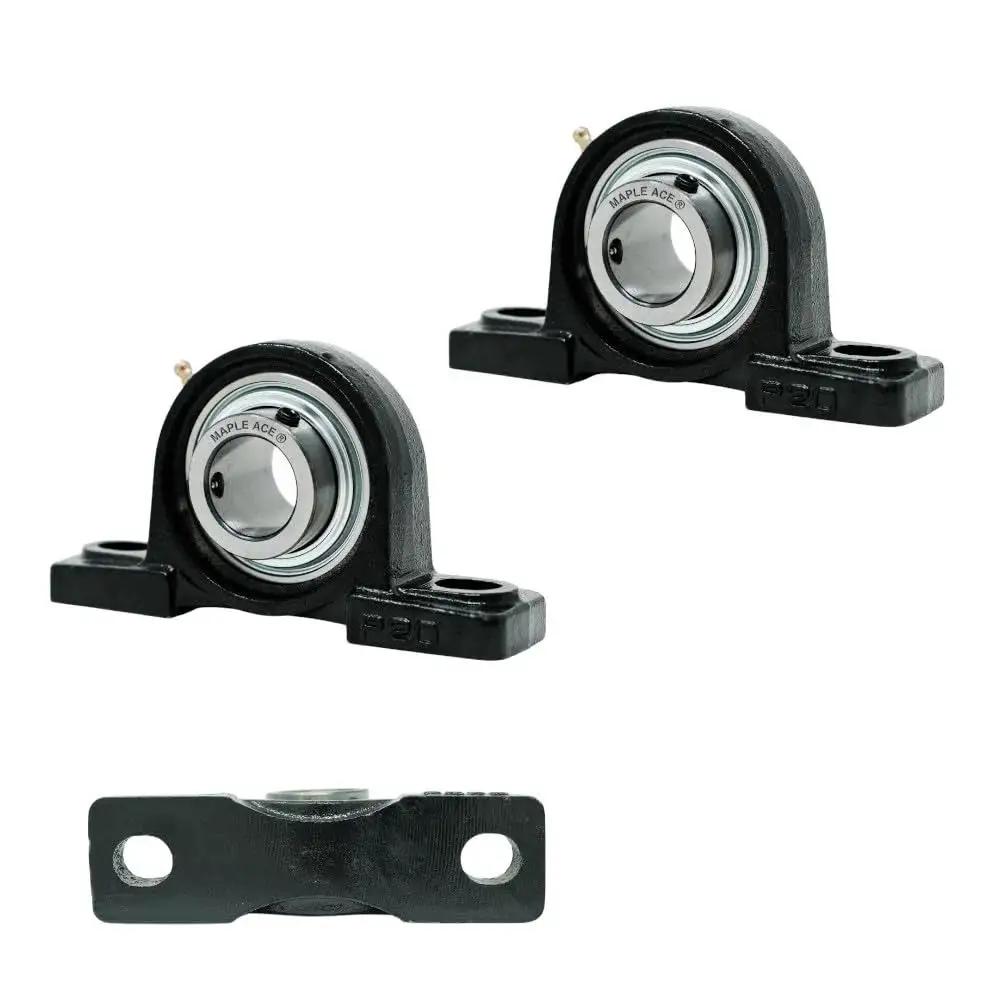Beefy Heavy Duty Pillow Block Bearing With Self Aligning Seven Eighths Inch Bore Two Bolt Mount R3 Triple Lip Seal Solid Base Maple Ace UCP205 14 Pack Of Two