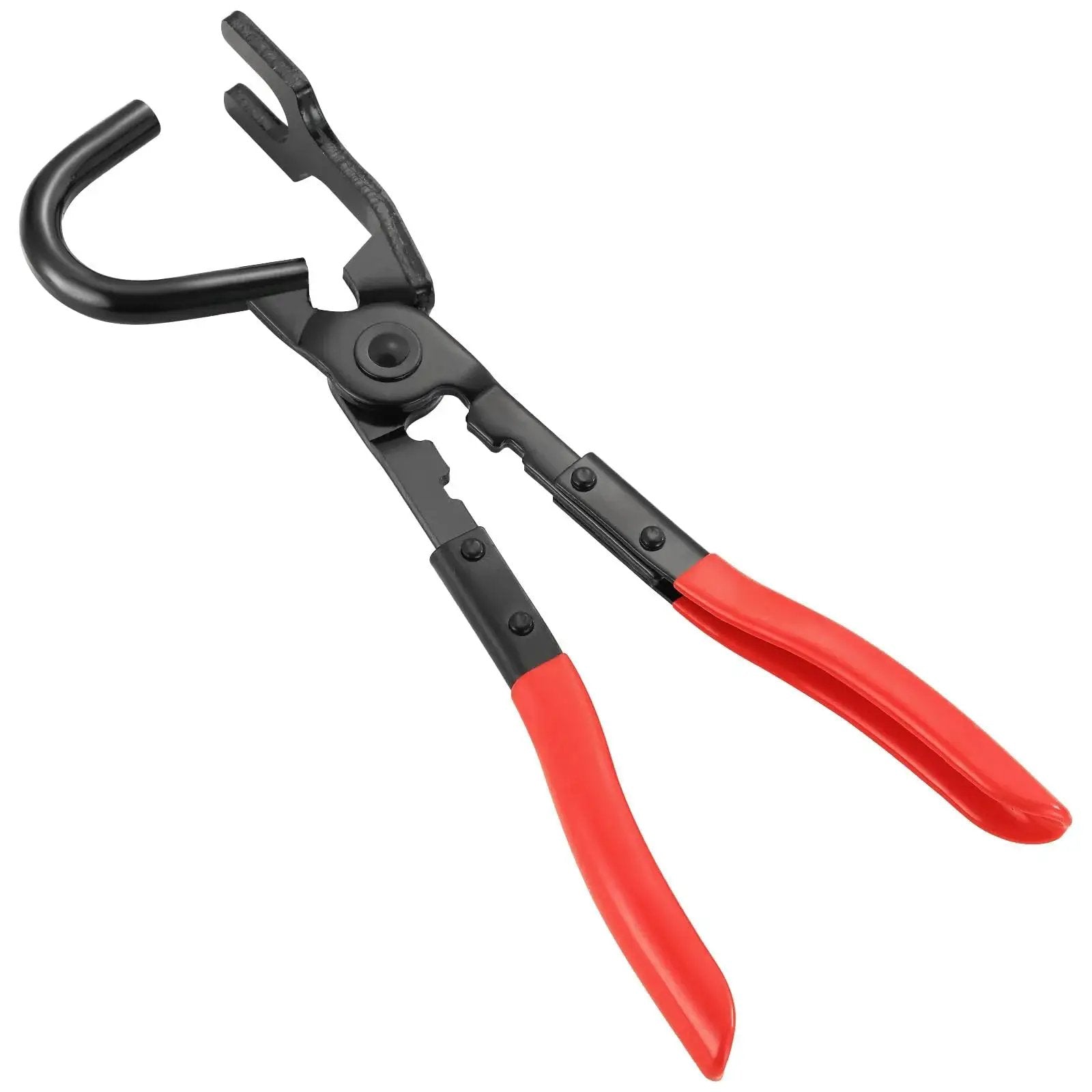 Exhaust Hanger Removal Tool For Mufflers With Rubber Bracket Separation Pliers, impact-grade steel, red ergonomic handles