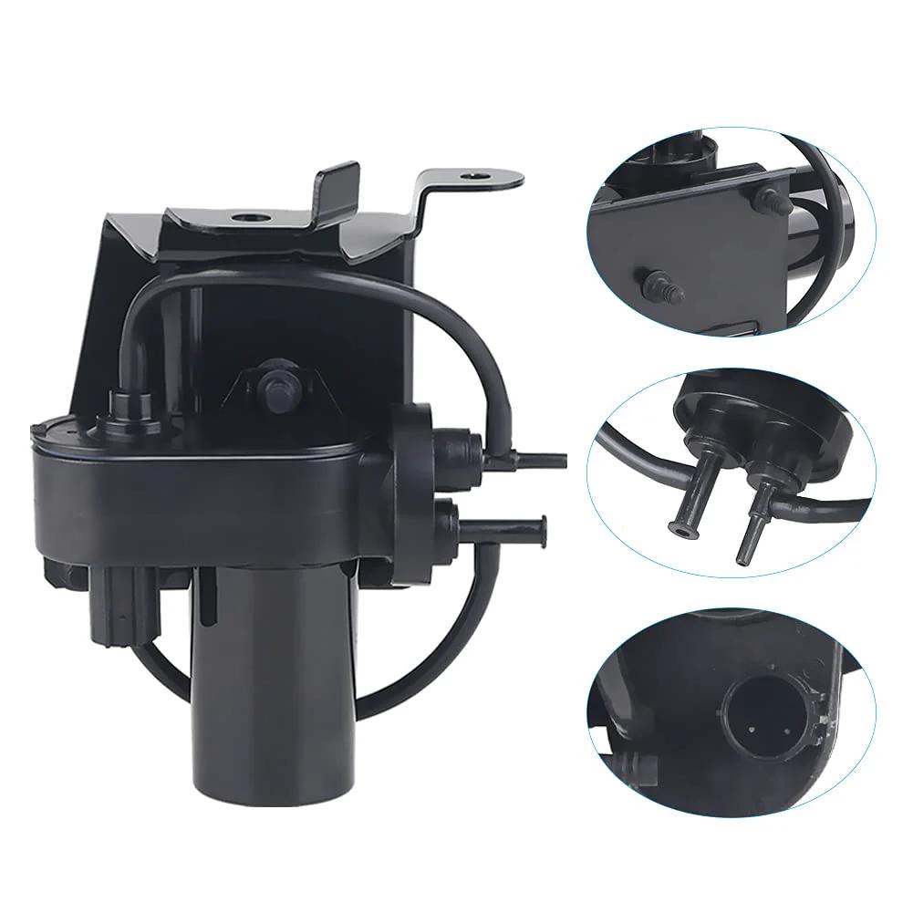 Electric Vacuum Pump Replacement For Ford F250 F350 F450 F550 Super Duty Trucks Excursion E350 E450 And Dodge Ram 2500 3500 2000s To 2010 Direct Fit OEM Style Plug And Play Replaces 904214 6C3Z2A451A side and front view