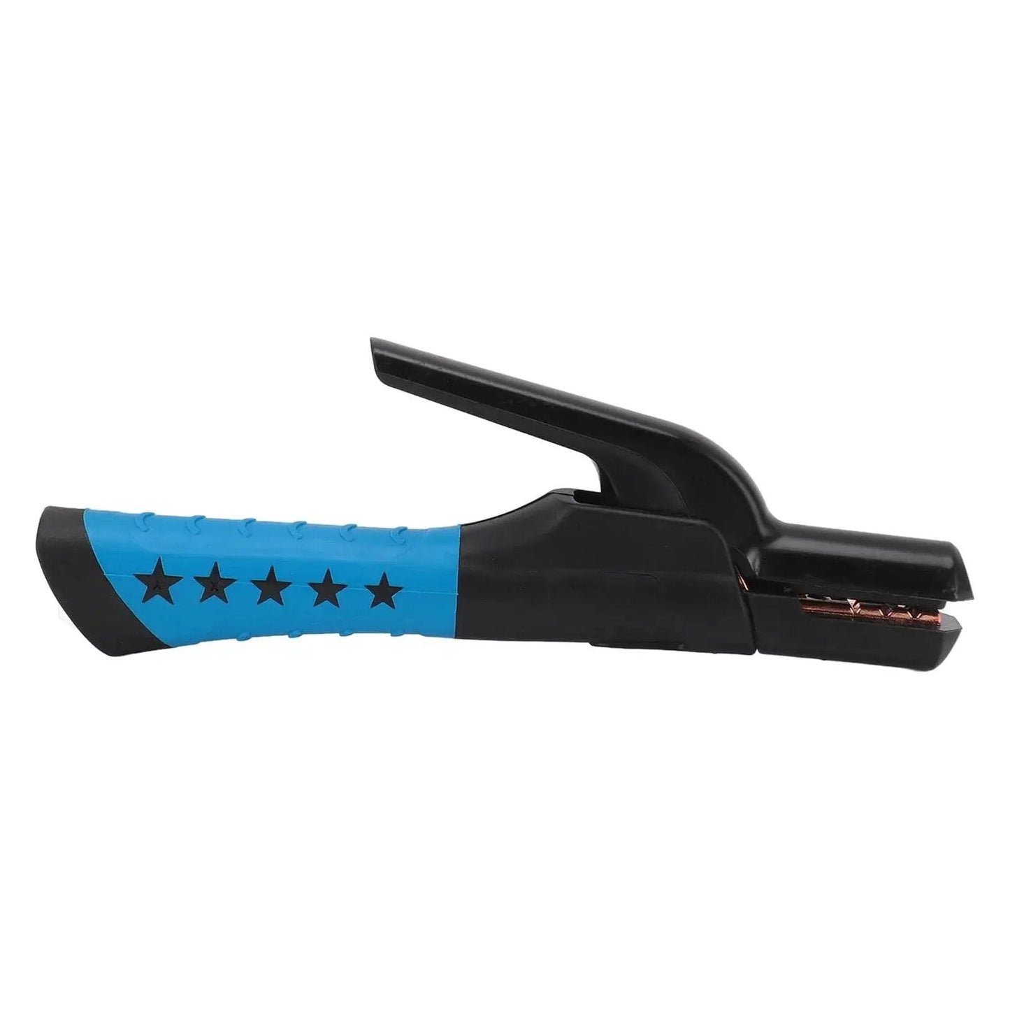 Side view of Multi Angle Welding Electrode Holder With Insulated Handle 501A Clamp For Welding Tasks Copper Construction.