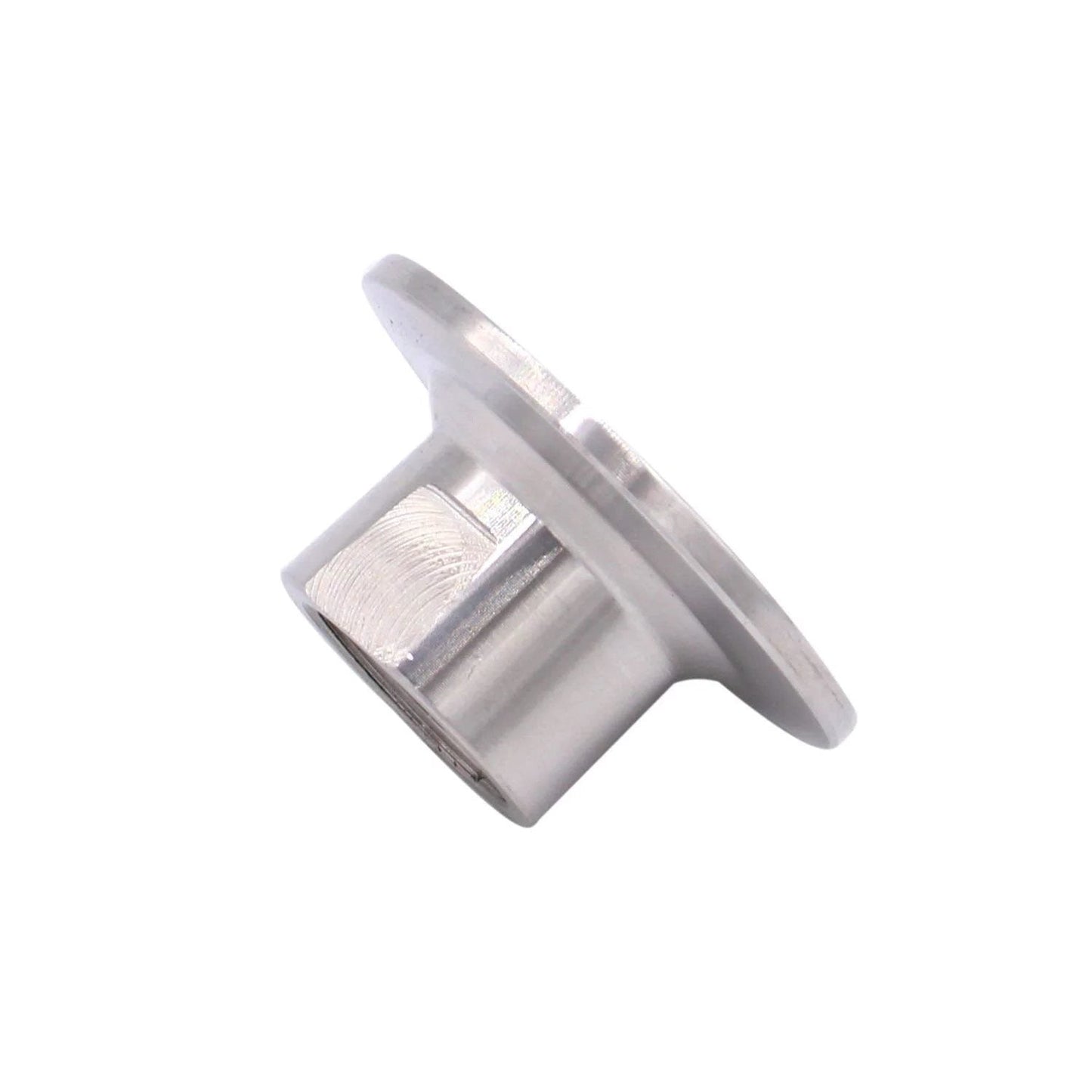 Side view of Stainless Steel 304 Sanitary Tri Clamp To Half Inch NPT Female Connector for food, beverage, and dairy use