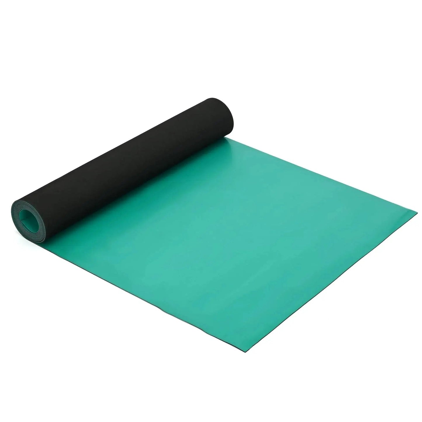 Large ESD Grounding Desk Mat Roll 23.6 By 118 Inches High Temperature Anti Static Rubber Pad Green Uyoyous unrolled on white background