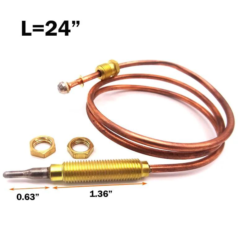 Universal 24 Inch Propane Grill Fire Pit and Fireplace Thermocouple Sensor M8x1 Thread Replacement for Gas Fireplace Heater Pro
