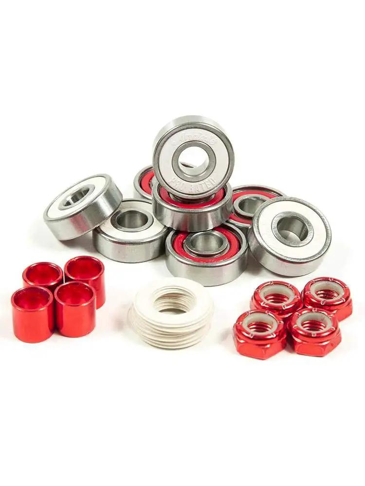 High Performance Swiss Bearing Kit With Eight Precision Bearings Eight Shields Four Spacers And Four Axle Nuts For Smooth Fast Rides