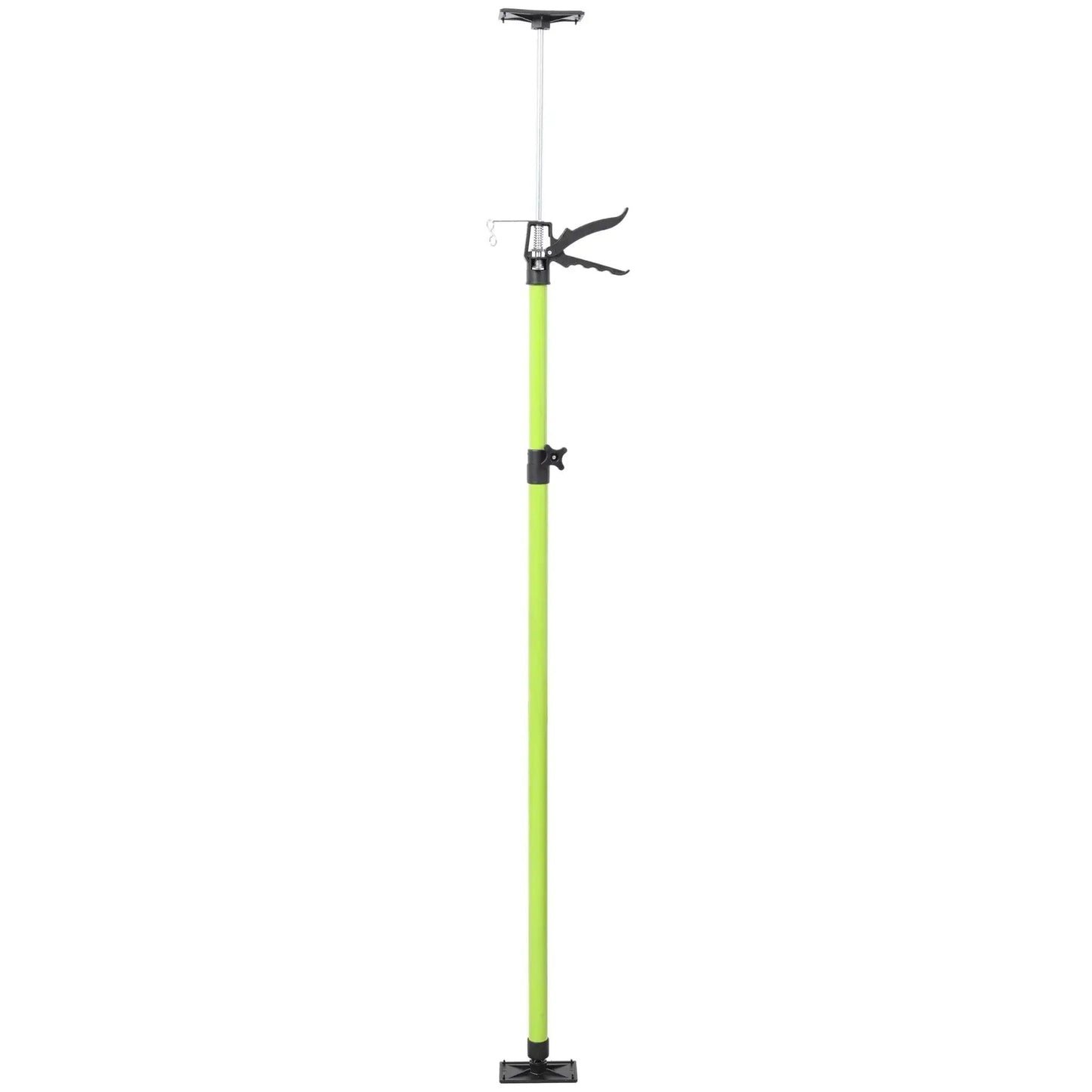 Heavy Duty Adjustable Support Poles 45 To 114 With Non Slip Pads For Cabinets, single pole front view in green steel