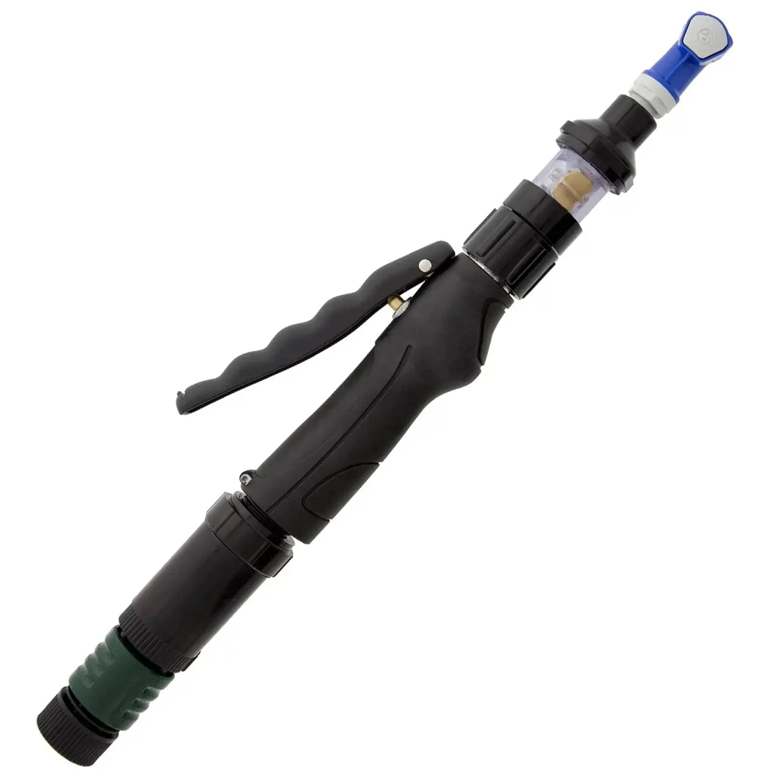 Ergonomic hose connector of Direct Fill Link For Low Profile Battery Watering Systems With Quick Connect showing handle and nozzle.