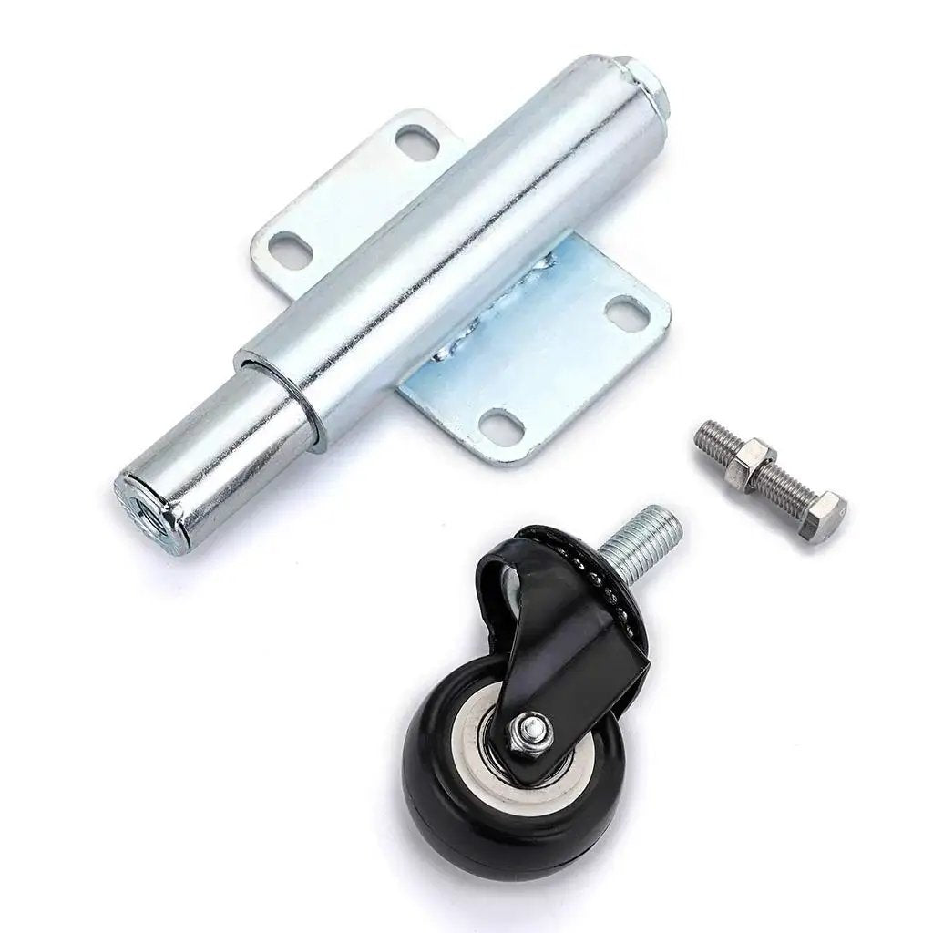 Gate Caster With Spring Loaded Retractable Wheel For Wooden Gates And Yard Fences, Two Inch Wheel, steel components view