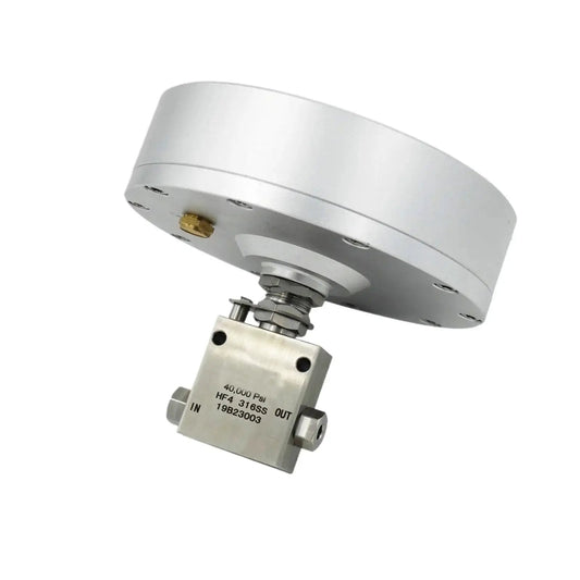 Ultra High Pressure Needle Valve For Precision Flow Control, 30,000 PSI, stainless steel, air actuated, Model SI30141NO, industrial use