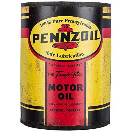 Distressed Metal Half Oil Can Wall Decor With Classic Pennzoil Logo For Garage And Man Cave Vintage Auto Theme Wall Art Retro