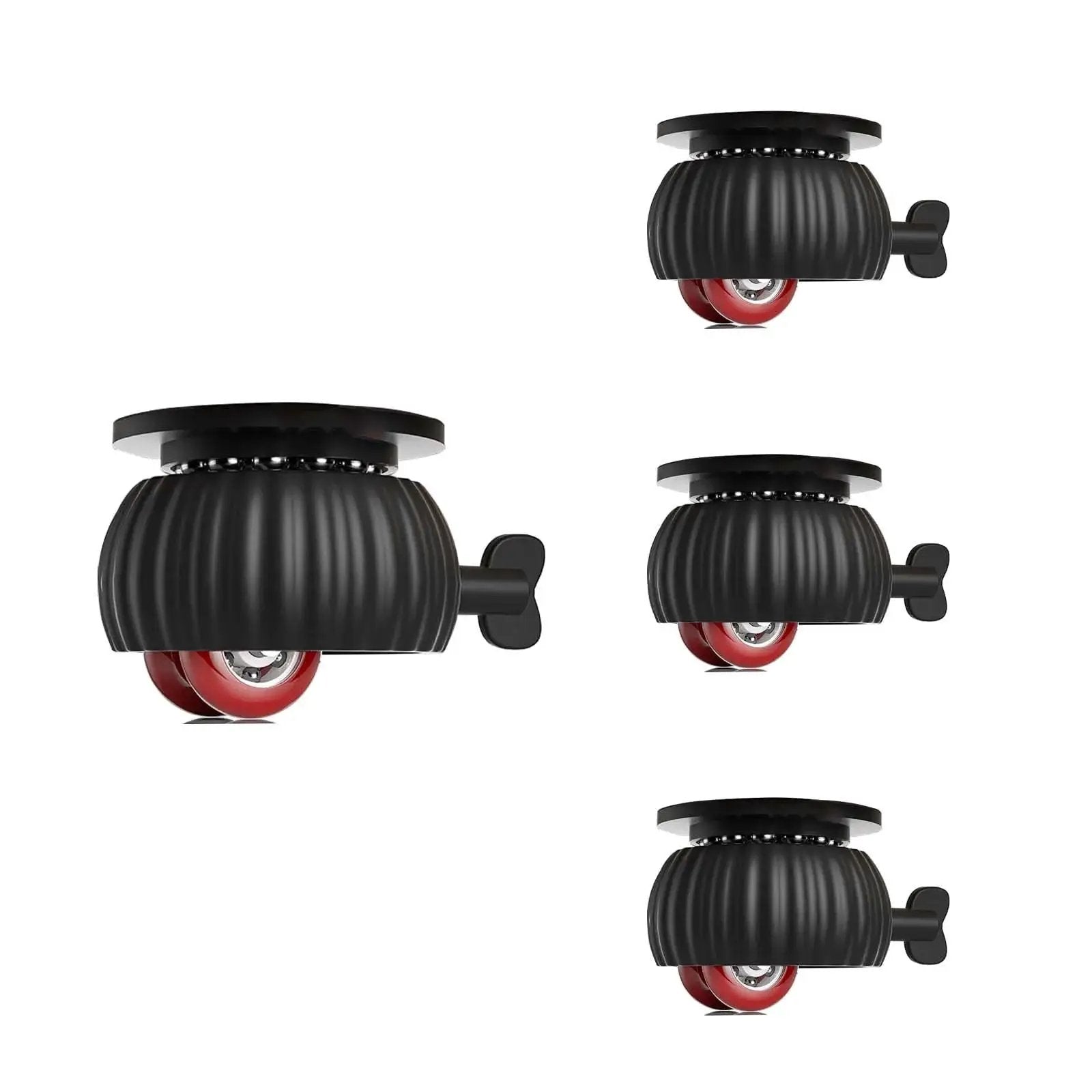 4 Pack Self Adhesive Caster Wheels For Appliances And Furniture With Brake Mini 360 Degree Swivel Silent Rollers, close-up view