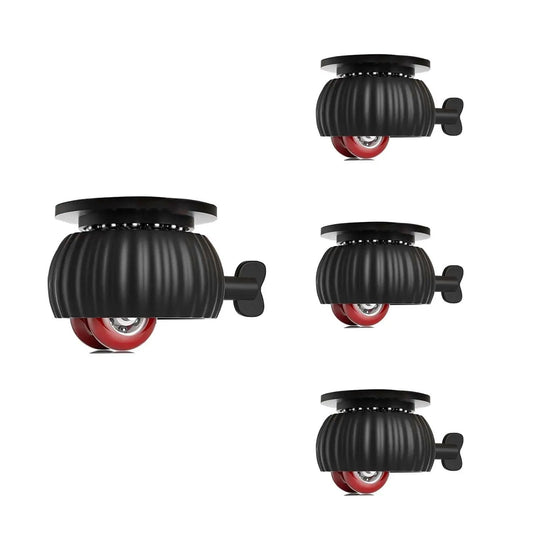 4 Pack Self Adhesive Caster Wheels For Appliances And Furniture With Brake Mini 360 Degree Swivel Silent Rollers, close-up view