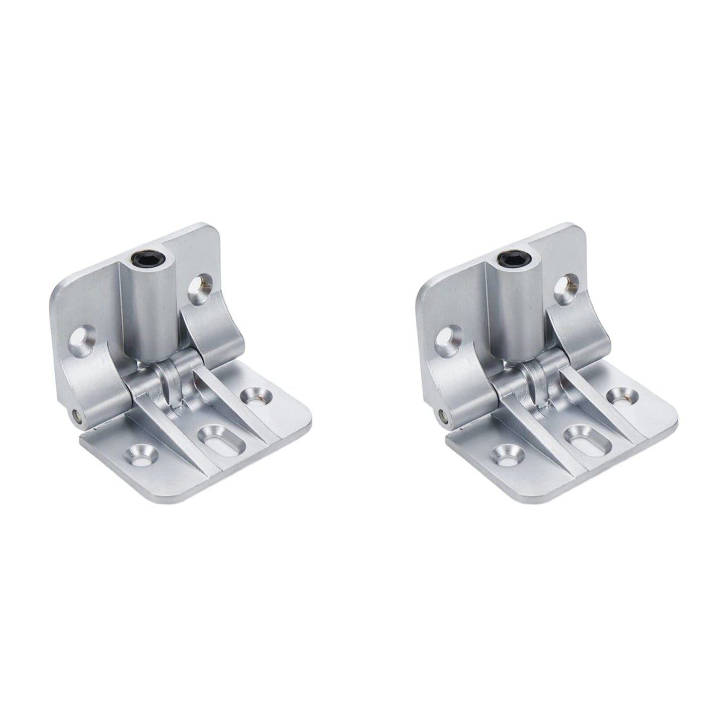 2 Pack Heavy Duty Adjustable Torque Door Hinge Set In Zinc Alloy Built To Last, 90 Degree Symmetric Torque With Pre Drilled Holes, Multi Angle Positioning For Smooth Silent Open And Close, 2.32 By 1.77 Inches Silver Finish