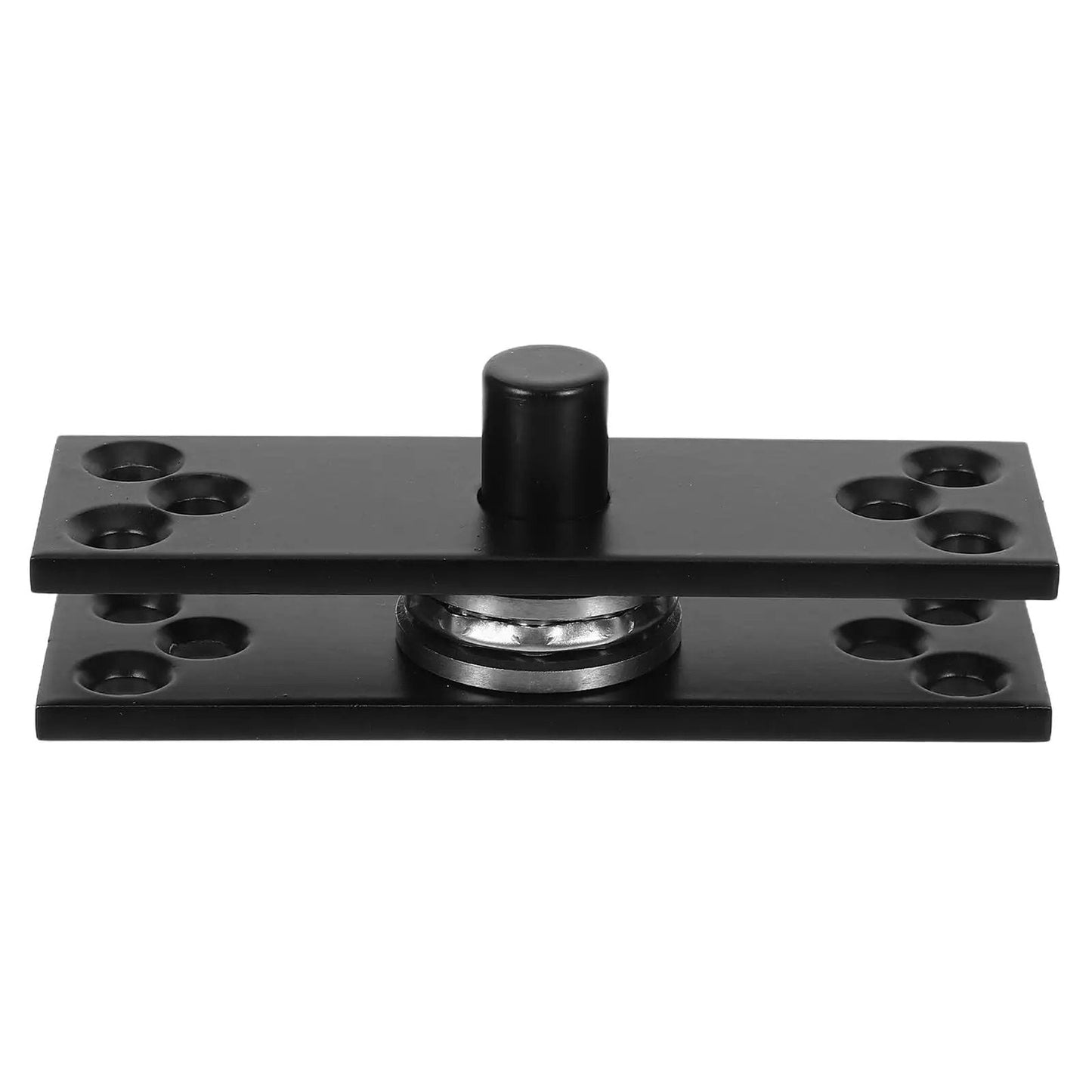 Hidden Door Hinge for Wood Doors and Secret Bookcases, Heavy Duty Stainless Steel with 360 Degree Rotation Pivot, displayed uninstalled