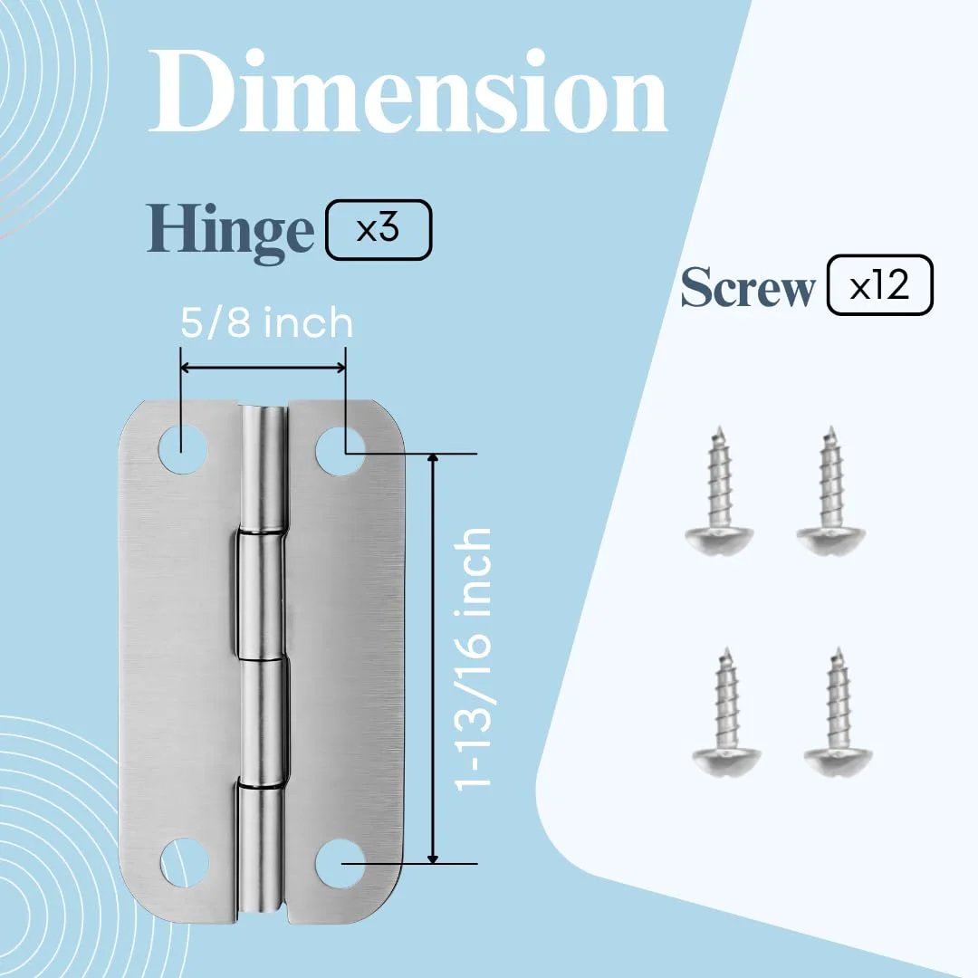 Heavy Duty 316 Stainless Steel Cooler Hinges Replacement Kit For Igloo Ice Chests 3 Pack Includes Screws