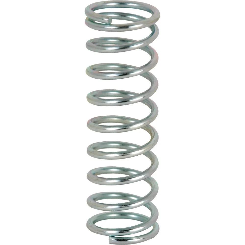 Front view of Heavy Duty Compression Spring In Nickel Plated Spring Steel With Flat End Coils 0.041 Gauge Three Eighths Inch Diameter
