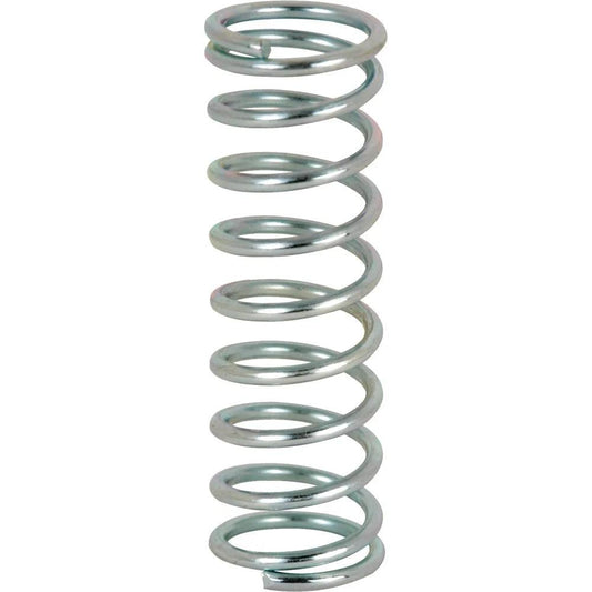 Front view of Heavy Duty Compression Spring In Nickel Plated Spring Steel With Flat End Coils 0.041 Gauge Three Eighths Inch Diameter