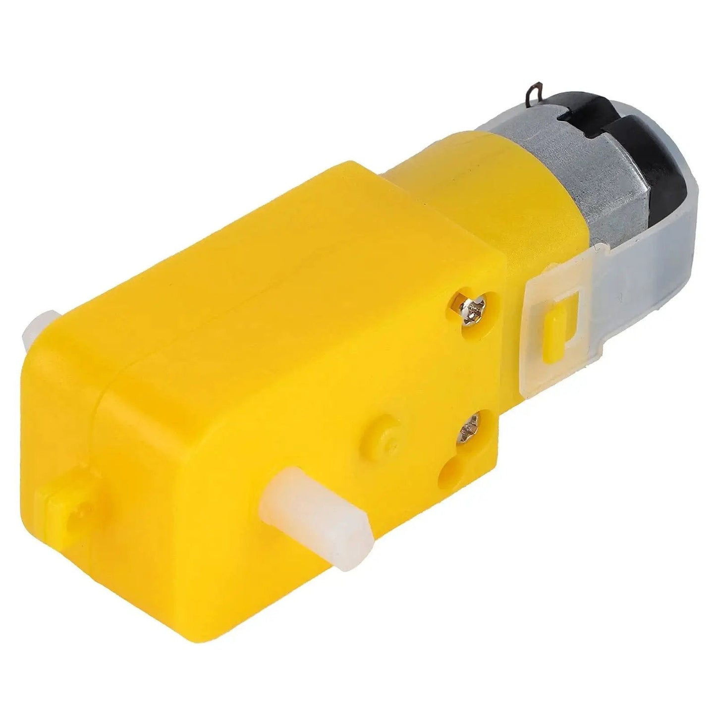 Mecanum Wheel For TT Geared Motor Smart Robot Car Parts Accessories DIY Toy Components, yellow motor, side view.