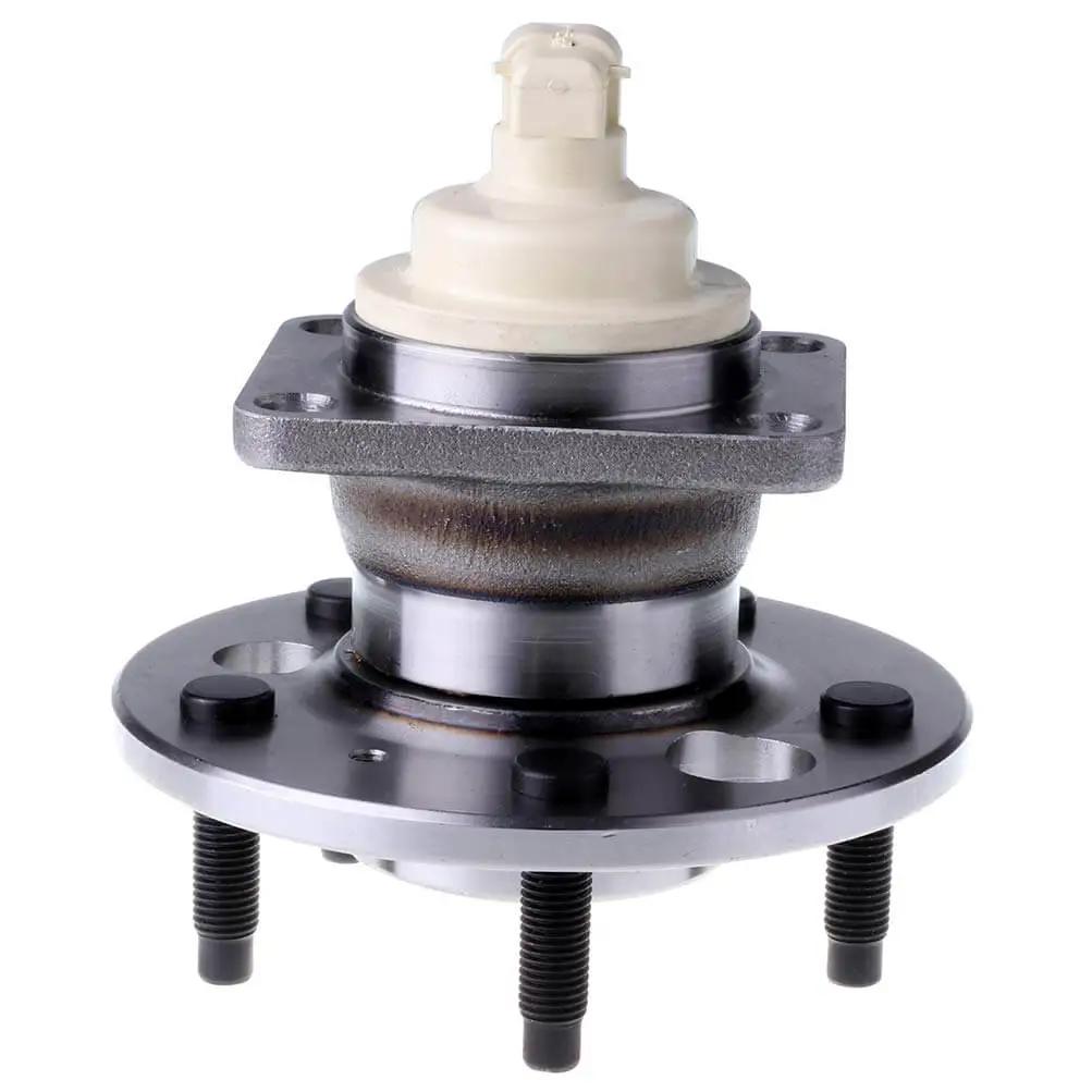 Rear Hub with Sealed Ball Bearing and Wheel Speed Sensor, 5-Lug, pre-greased, for Buick models, front view of assembly