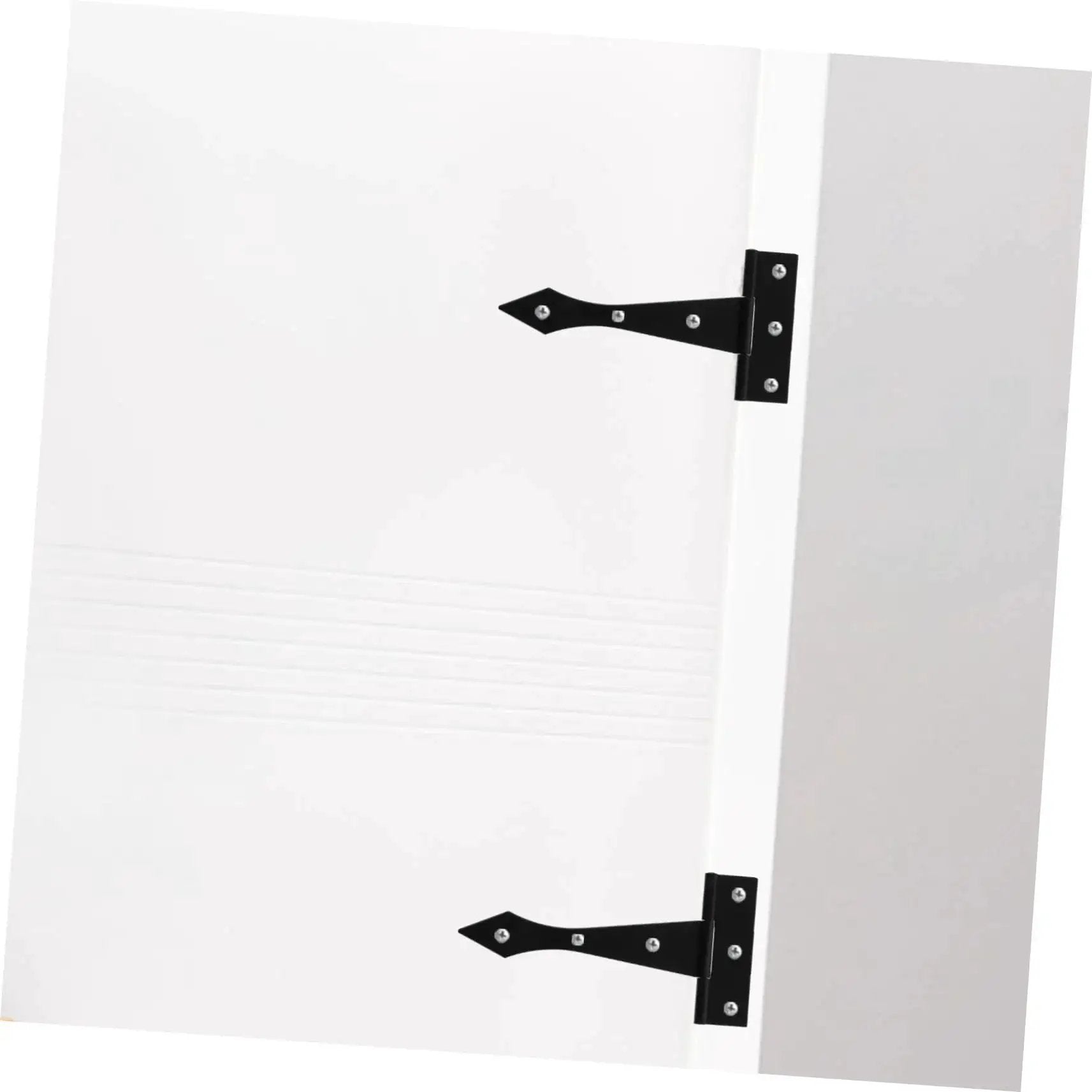 Heavy Duty Iron Cabinet Hinges 8 Pack For Residential Doors High Load Bearing Capacity With Smooth Burr Free Edges installed on cabinet