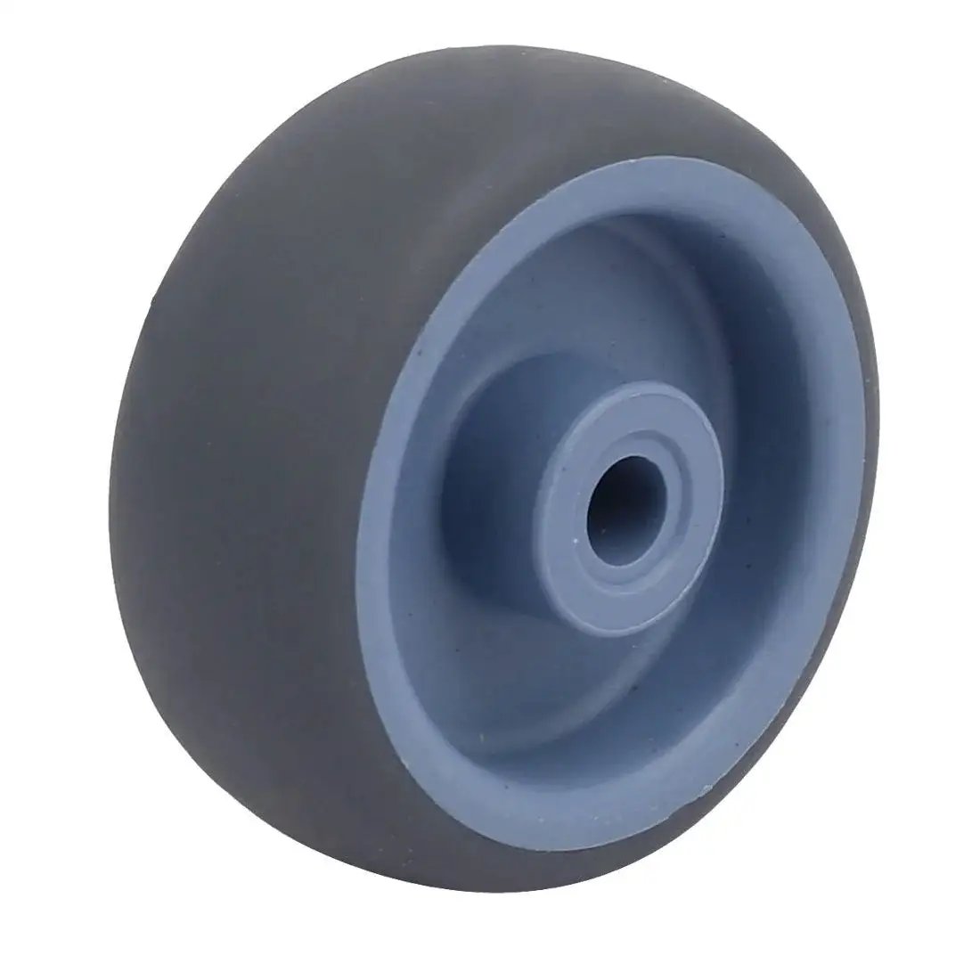 2 Inch Diameter TPR Wheel For Carts And Trolleys With 8.5mm Bore 49 By 22mm Size Quiet Roll Caster Wheel Pulley Roller Four Pieces Low Starting Resistance Smooth Mobility Gray And Blue front view