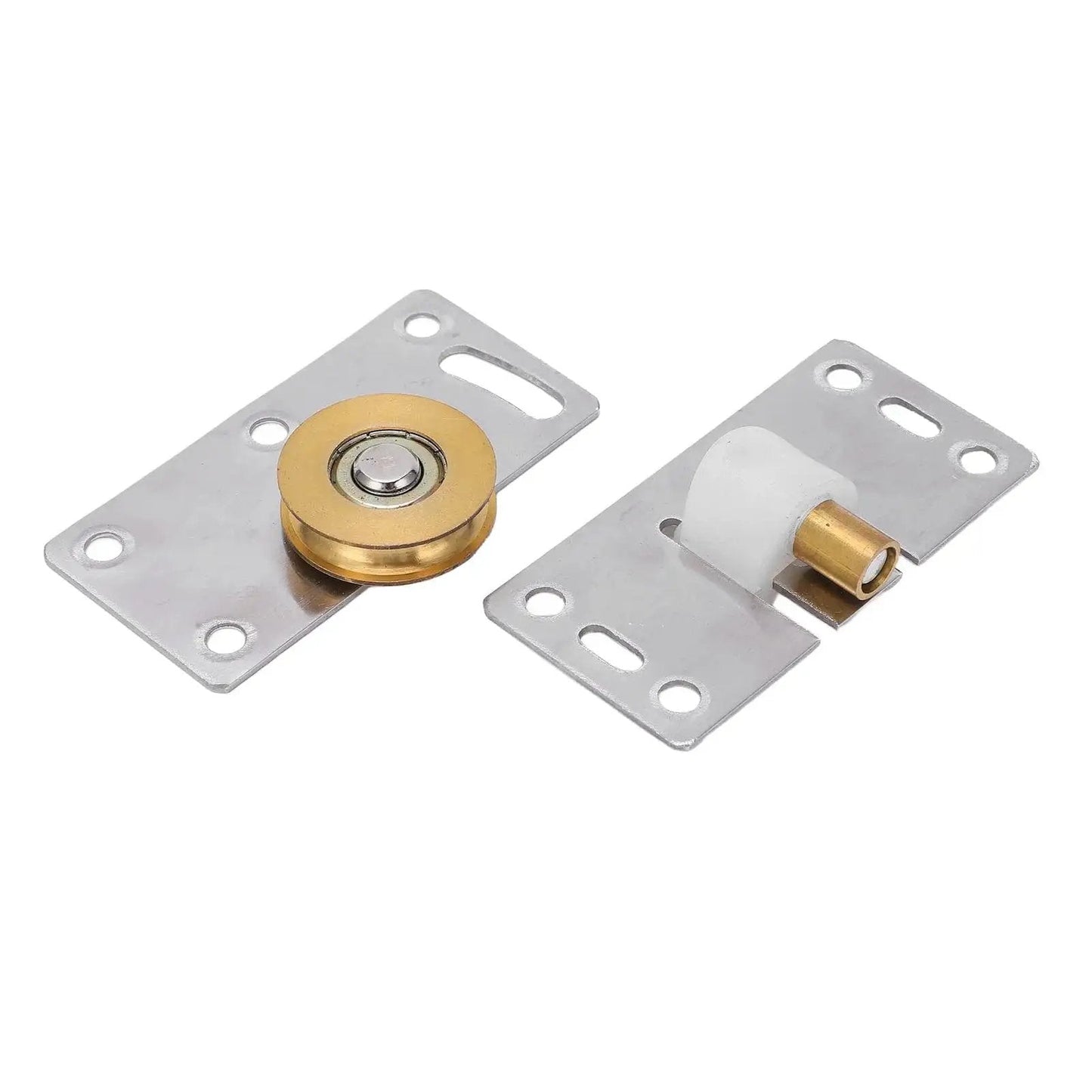 Two Sets 30mm Sliding Door Roller Wheels With Brackets Heavy Duty Stainless Steel Pulley Set For Closet Wardrobe Doors Replacement Top Mount Sliding Hardware Kit For Smooth Quiet Operation