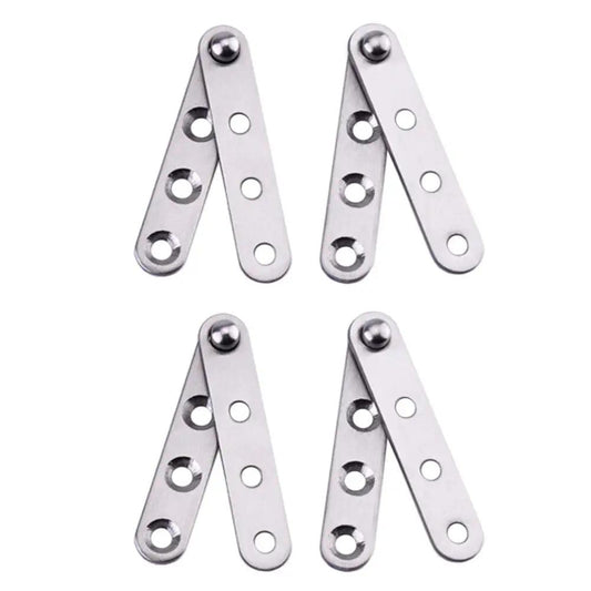 4 Piece Stainless Steel 360 Degree Rotating Concealed Door Hinges For Doors Cabinets Drawers And Windows Heavy Duty Pivot Fittings Hidden Hinge Hardware For Home Improvement Projects Pro Grade Build displayed on white background.
