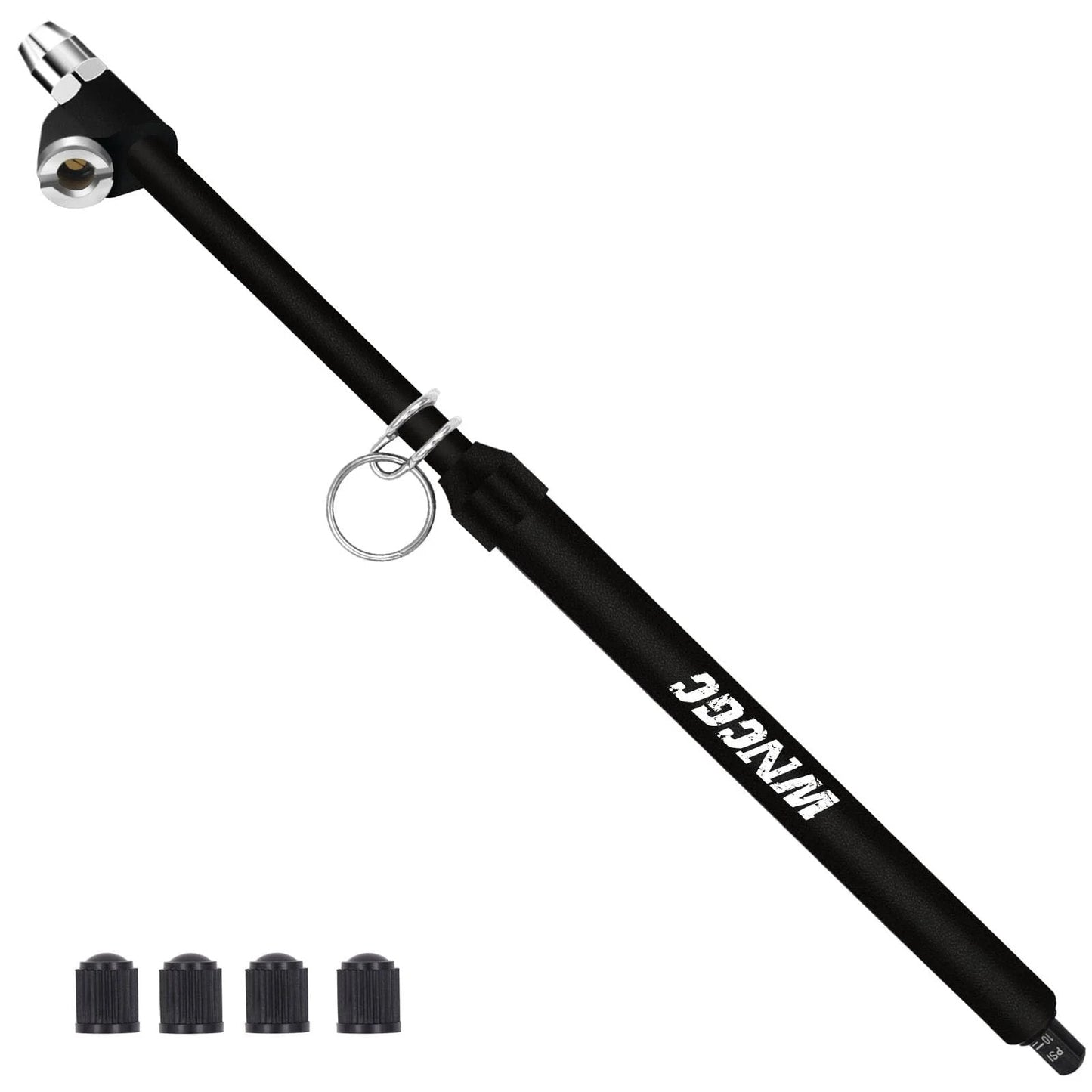 Heavy Duty Dual Head Tire Pressure Gauge With Two Sided Aluminum Scale Plate For Inner And Outer Wheels 11.8 Inch Reach Accurate Readouts
