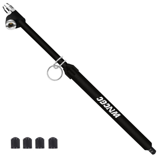 Heavy Duty Dual Head Tire Pressure Gauge With Two Sided Aluminum Scale Plate For Inner And Outer Wheels 11.8 Inch Reach Accurate Readouts