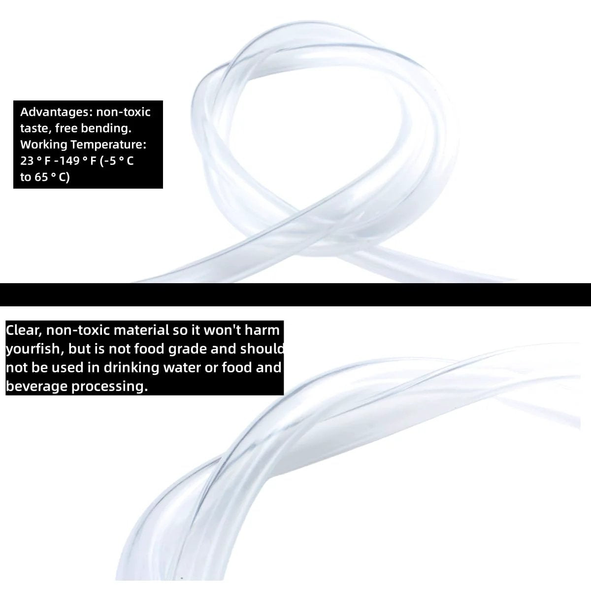 Clear PVC Tubing One Inch Inner Diameter By One And A Quarter Inch Outer Diameter Ten Feet Long With Four Stainless Clamps