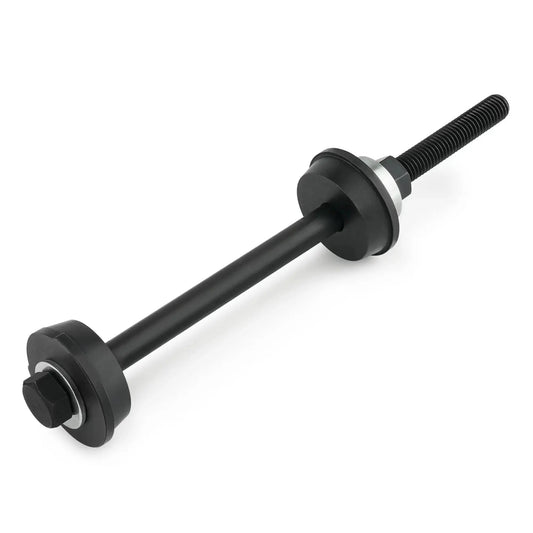 Steering Head Cup And Stem Bearing Race Installer Tool For Big Twin Dyna Sportster Softail Low Rider Tour Glide Electra Glide Models 1960 Through 2017 Ensures Precise Cup Installation Without Frame Damage, tool on white background.