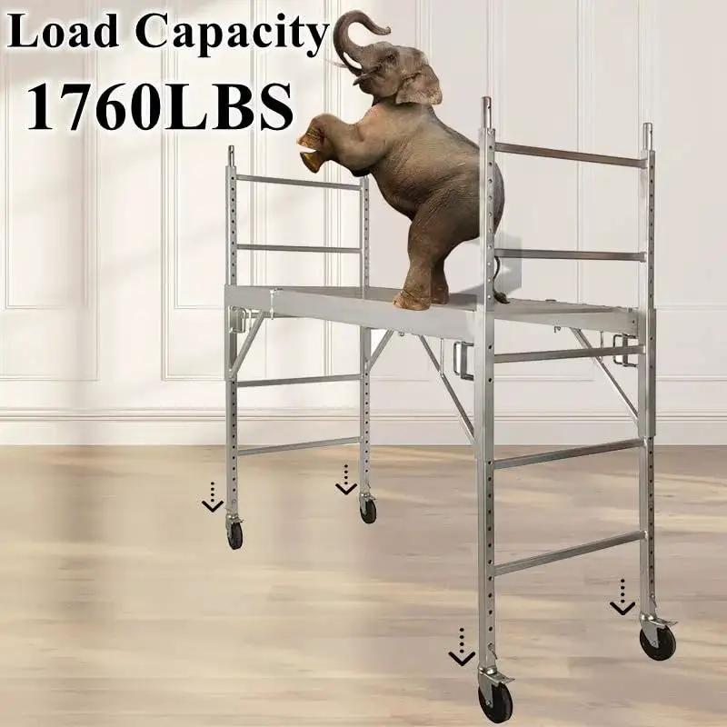 5 Inch Scaffolding Caster Set Of 4 With Heavy Duty Baker Wheels Dual Locking Brakes And Rubber Tires, supporting scaffolding with elephant.