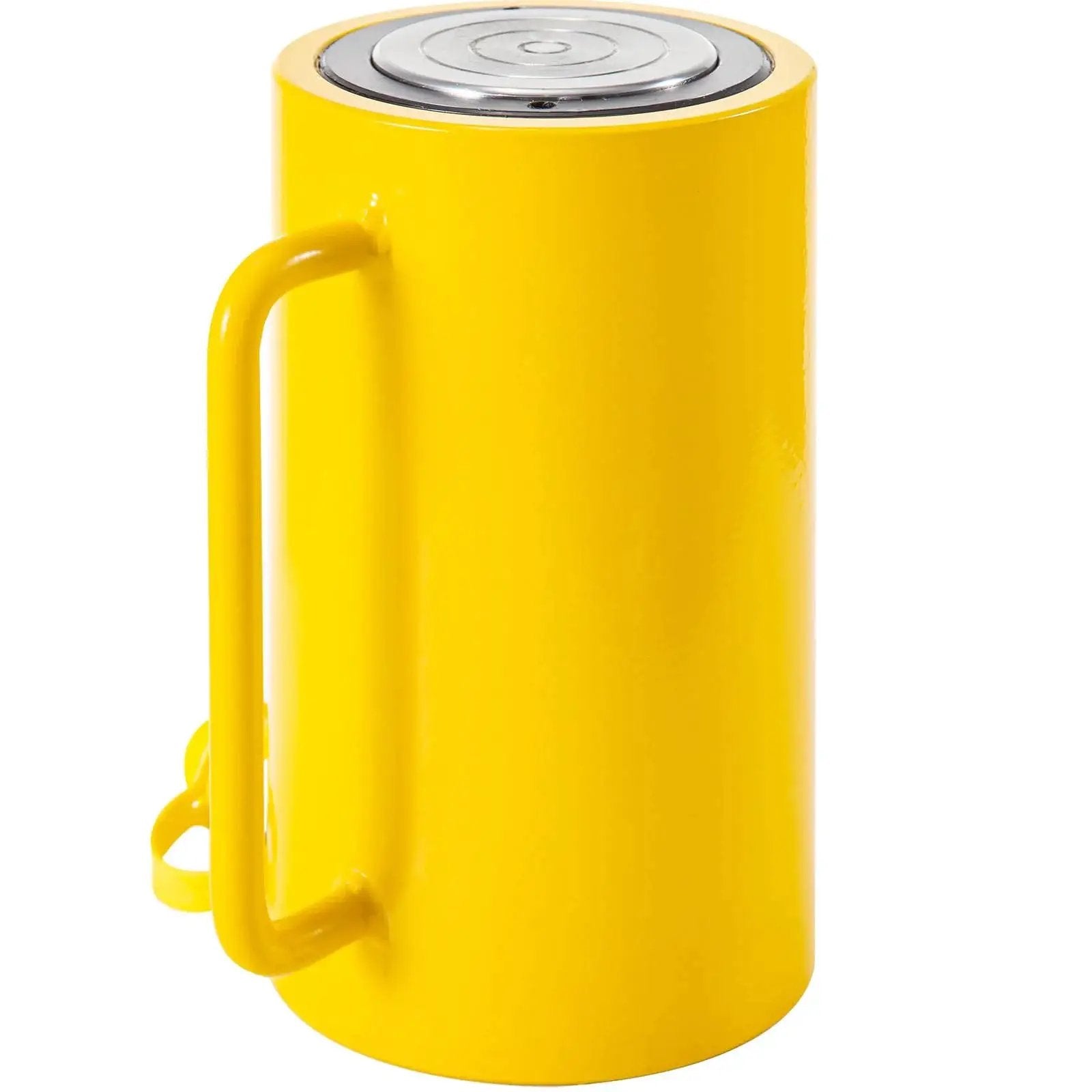 50T Hydraulic Cylinder Jack With 6 Inch Stroke For Bending And Lifting On Trucks, side view with handle in yellow finish