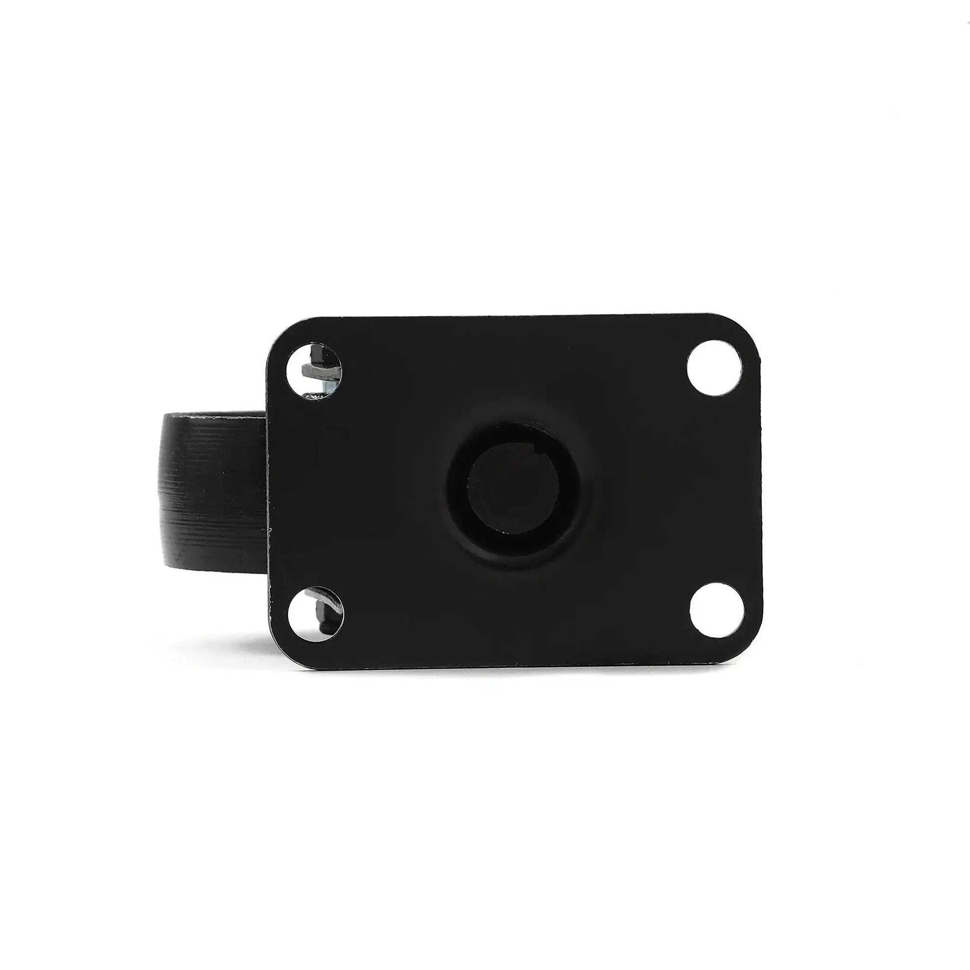 Top view of Heavy Duty Swivel Plate Caster Wheels All Black 3 Inch Wheels No Brake Iron Wheel High Gauge 300 Lbs Capacity