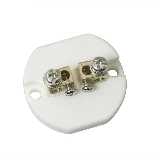 High Temperature Ceramic Terminal Block For K-Type Thermocouples, Unglazed Porcelain Connector, AWG 8, 3.3 mm Compatible, top view