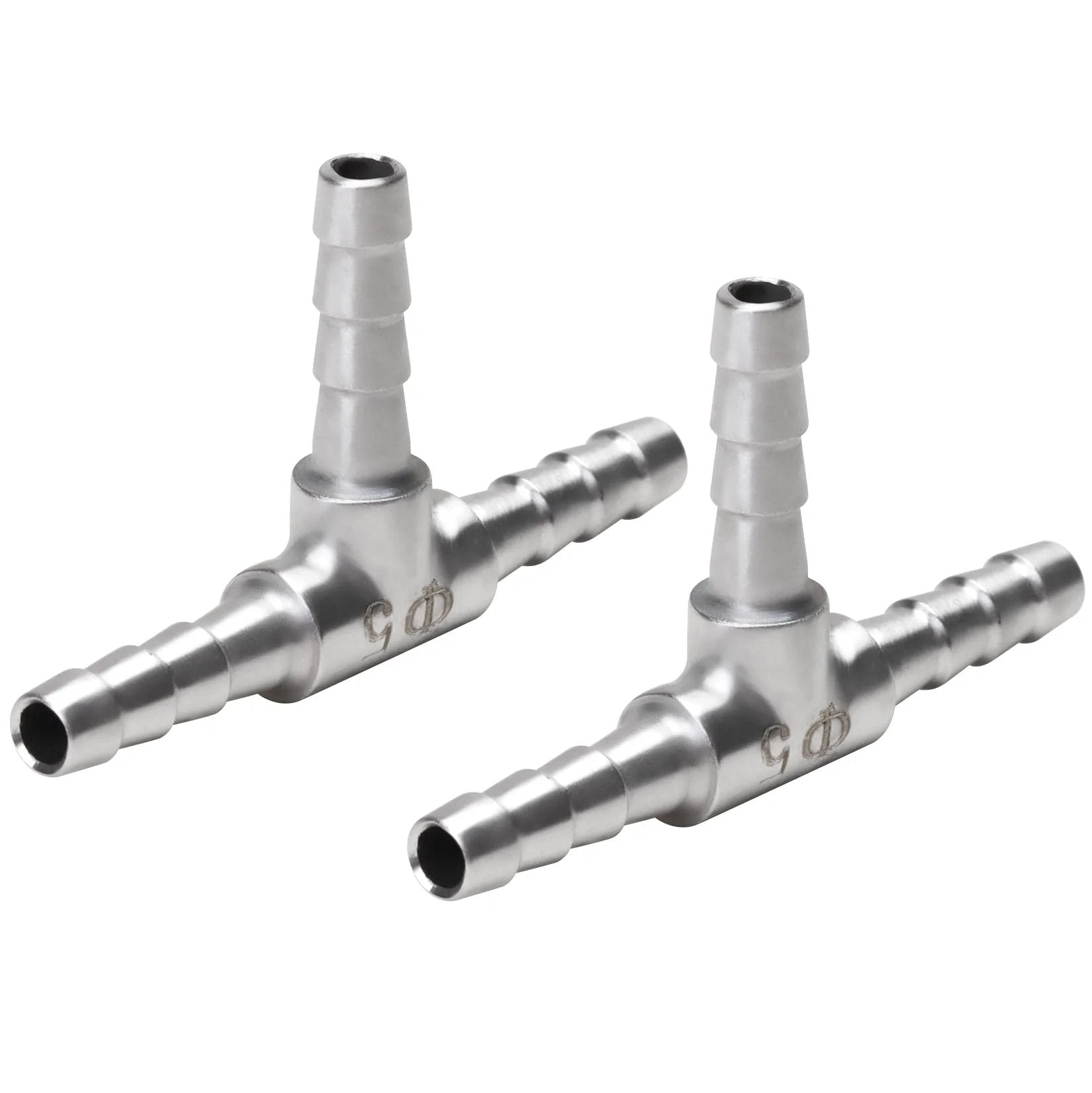Stainless Steel Three Way Hose Barb Tee Fitting Three Sixteen Inch Barbs For Flexible Hoses Two Pack Home Brew For DIY Setups Union Connector 304