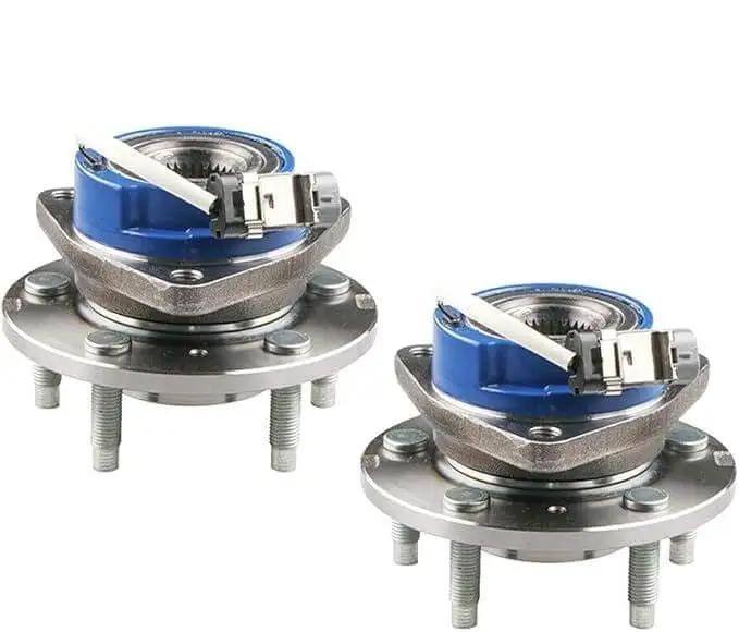 Front wheel hub and bearing assembly 513121X2 ABS sensor, 5 lug set of 2 compatible Chevrolet and Pontiac 2WD 4WD models