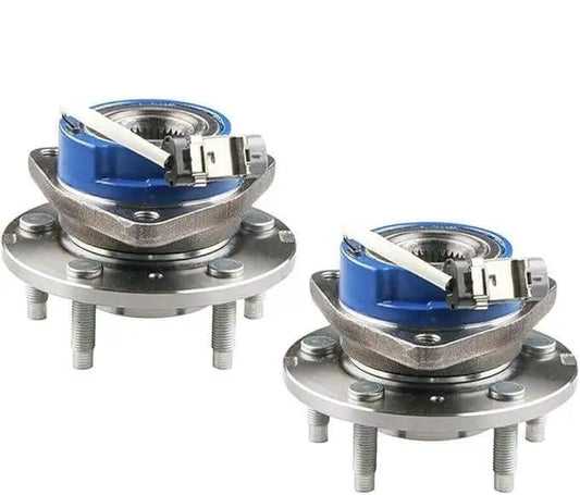 Front wheel hub and bearing assembly 513121X2 ABS sensor, 5 lug set of 2 compatible Chevrolet and Pontiac 2WD 4WD models
