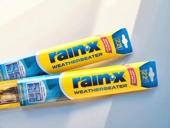 Two packaged WeatherBeater 22 Inch Wiper Blades Pack of 2 With OEM Quality Durability, showing packaging and product branding.