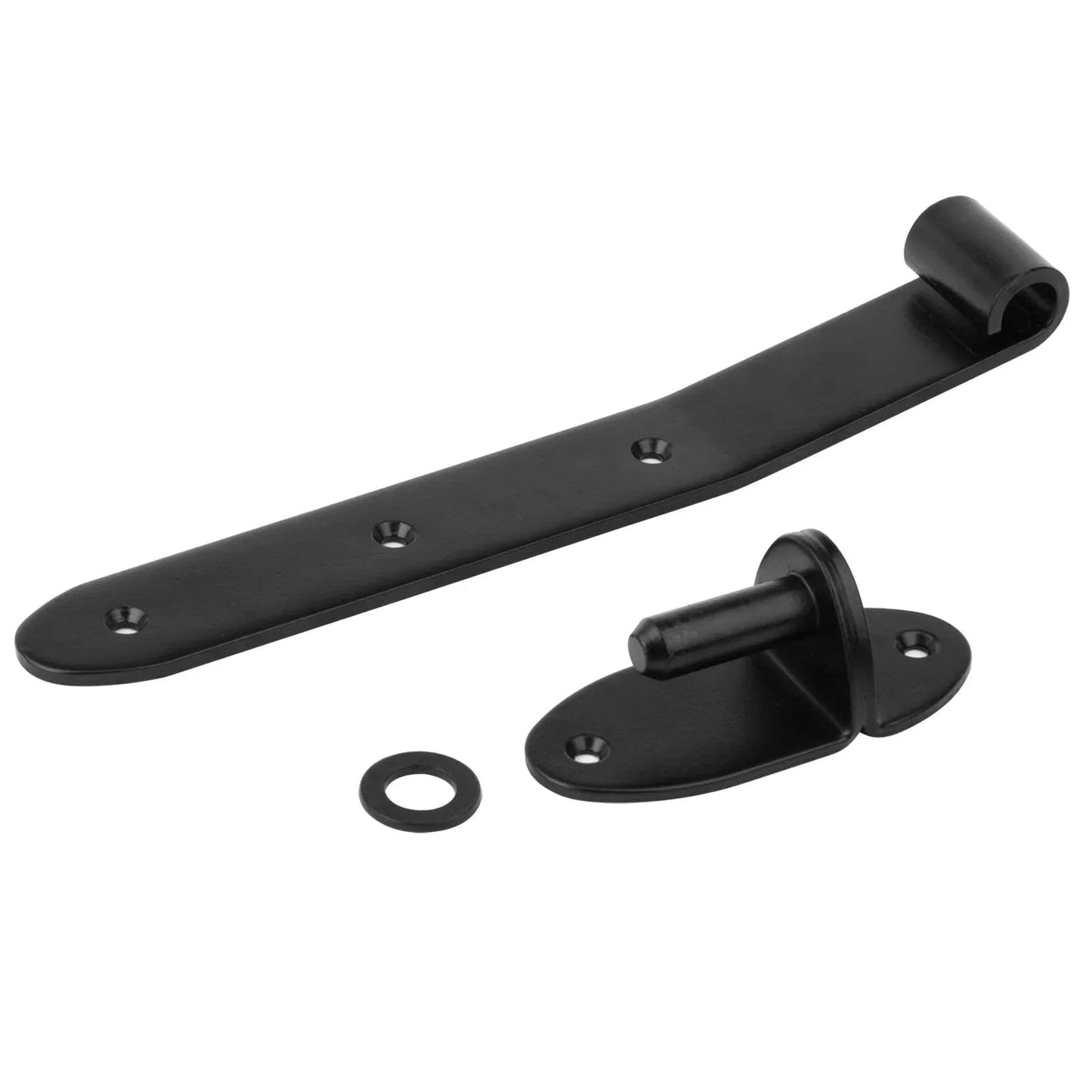 Heavy Duty 12 Inch Black T Strap Gate Hinges 4 Pack Lift Off For Barn Doors Shed Fence Three Sixteenths Inch Thick Leaf With Five Eighths Inch Pin