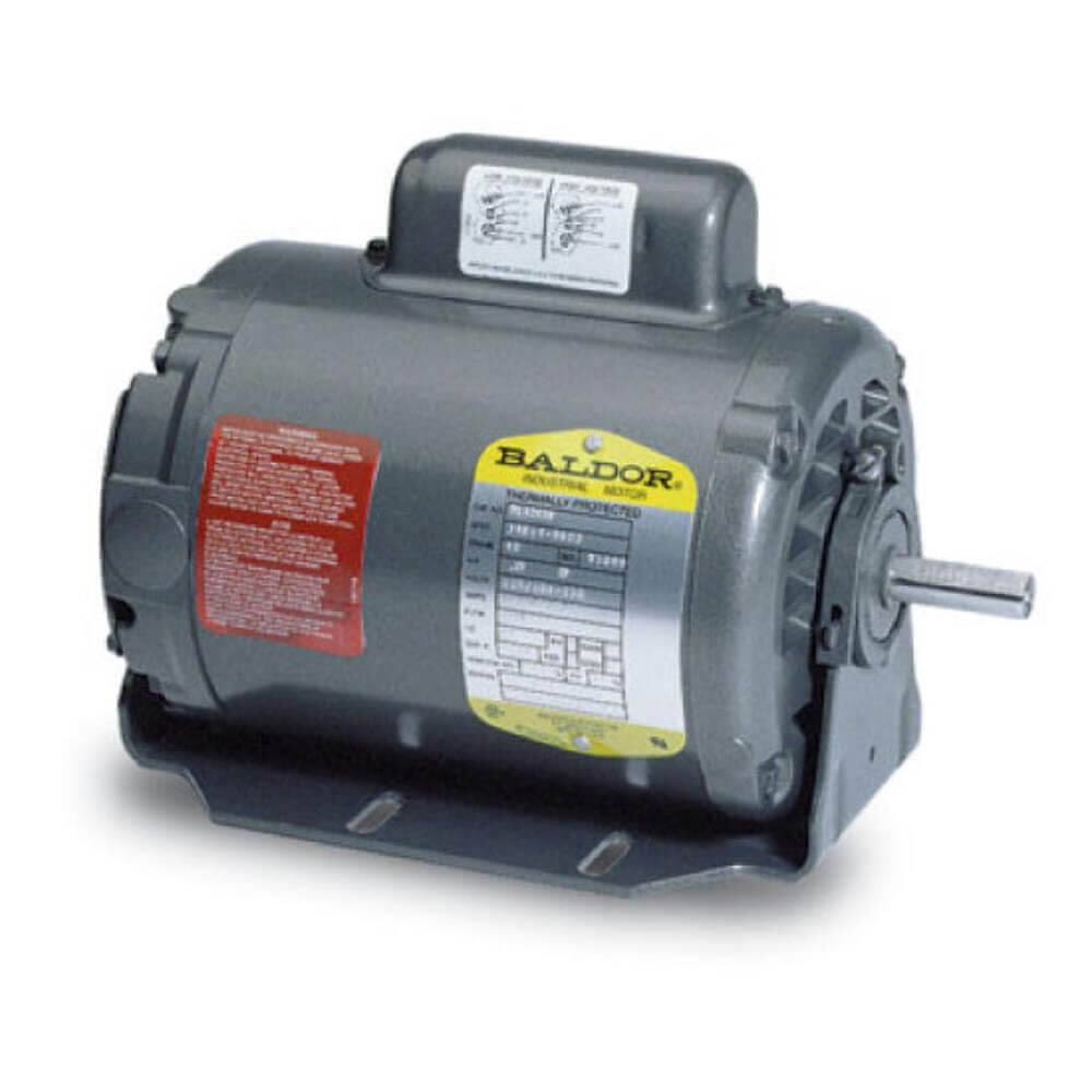 0.75 HP Single Phase 1725 RPM 1PH 60Hz Electric Motor 56 Frame 3424L Open F1 Foot Mount - Single Unit Industrial AC Motor replacement RL1324A, sealed ball bearing prep, capacitor-start option