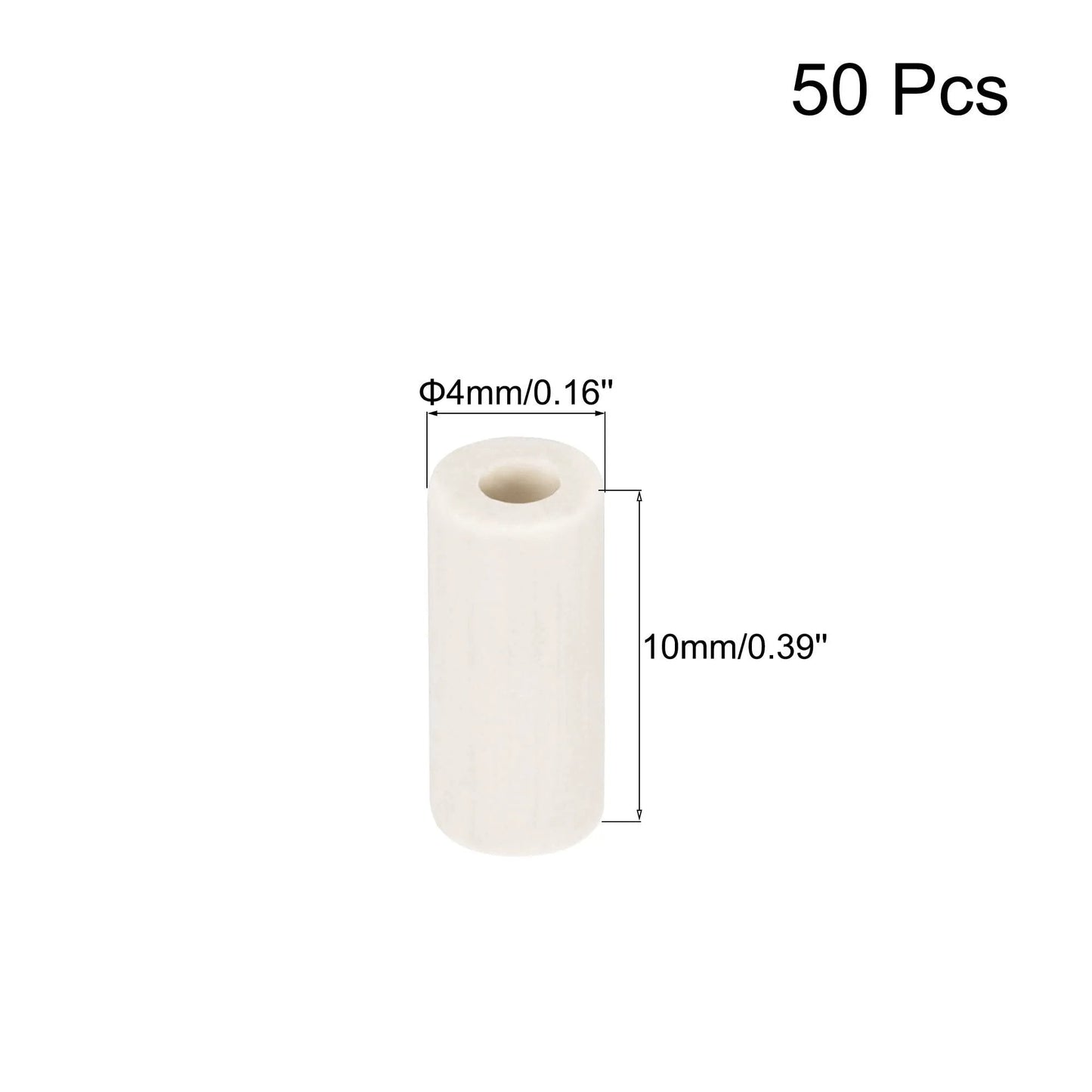 Heavy Duty High Temperature Ceramic Tube Insulation For Electronics Two Millimeter Bore Ten Millimeter Length Fifty Pack Grey Heat Resistant Tubes For Wires Insulation Voltage 1000V Withstand Up To 1600 Celsius