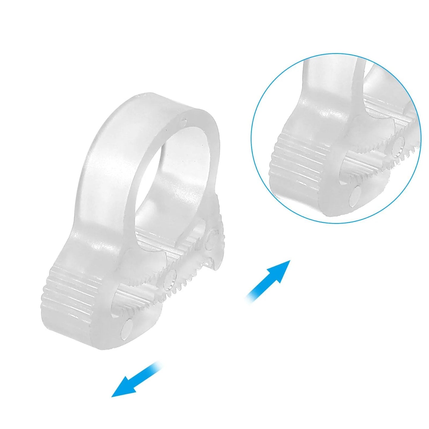 4 Pcs Clear Plastic Hose Clamps With Half Inch Interface Heavy Duty Double Snap Grip Ratcheting Adjustable Clamp